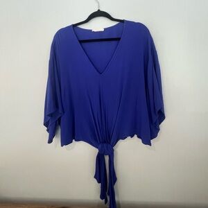 Entro Blue V-Neck Women's Top